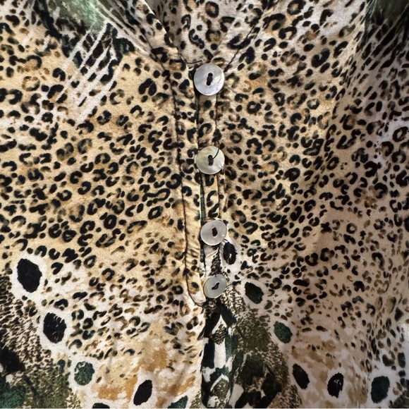 Anthropologie Fig & Flower Women's Animal Print Blouse Boho Peasant Medium - Picture 6 of 14